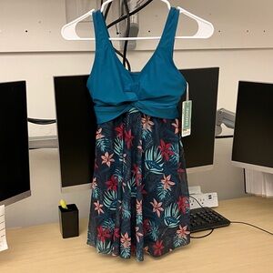 Teal and Floral Dress